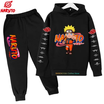 2023, Детские комплекты с принтом бренда Naruto, Спортивные 8 теплых цветов, Комплект из двух предметов, толстовка + брюки, комплект для бега с капюшоном, Горячая распродажа
