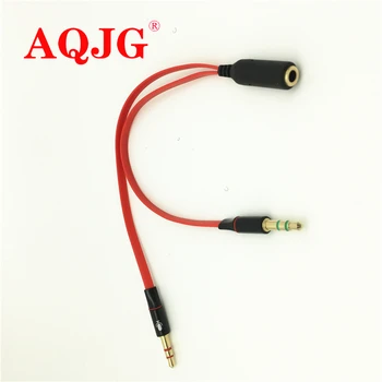 3,5 мм Наушники от 1 женщины до 2 мужчин Аудиокабель для наушников Адаптер-разветвитель микрофона, подключенный шнуром к портативному ПК AQJG
