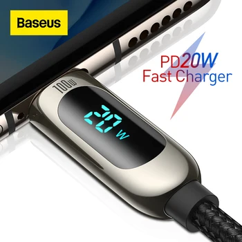 Baseus 20 Вт PD USB Type C Кабель для iPhone 12 11 Pro Xs Max Быстрая Зарядка Зарядное Устройство для MacBook iPad Pro Type-C USBC Кабель для передачи данных
