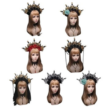 DIY Повязка на голову Винтажная лента для волос Великолепные Диадемы в стиле барокко с шипами, головной убор, Божество, Прямая поставка