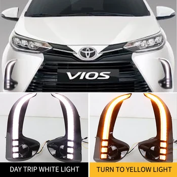 OKEEN 2 шт. Светодиодный Дневной Ходовой Свет Для Toyota Yaris Vios 2020 2021 Дневной Динамический Сигнал Поворота Желтого Цвета Реле Сигнала Автомобиля DRL Дневной Светильник