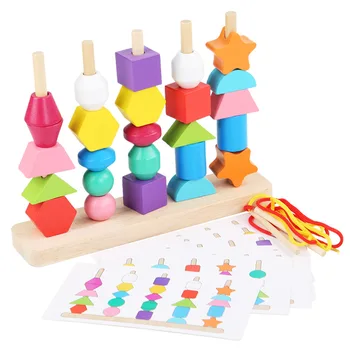 Детские деревянные игрушки Монтессори Для малышей, подходящие по цвету и форме Пазлы, Блоки для укладки Игрушек-укладчиков, игрушки для раннего развития, подарок