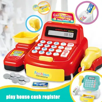 Детский кассовый аппарат, игрушки для мальчиков и девочек, Аналоговый сканер для расчета кассира в супермаркете, игрушки для игрового дома