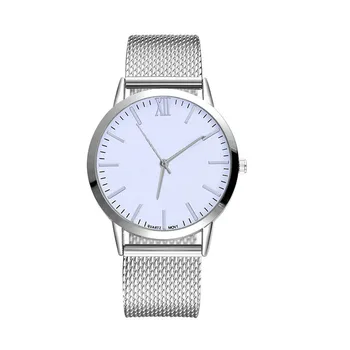 Женские Повседневные часы с сетчатым поясом из силикагеля Geneva Простые наручные часы из нержавеющей Стали, Серебряные Женские часы Montre Femme Reloj Mujer