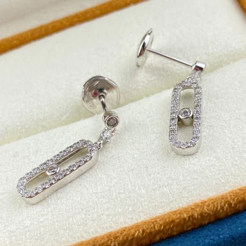 Классические оригинальные брендовые ювелирные изделия из стерлингового серебра 925 пробы, женские серьги с бриллиантами, подарок на годовщину свадьбы