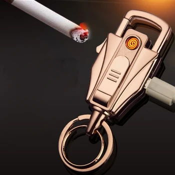 Креативная Металлическая зажигалка из вольфрамовой проволоки, USB Ветрозащитная Зажигалка, Мужские Гаджеты, Аксессуары для сигарет, Многофункциональный брелок