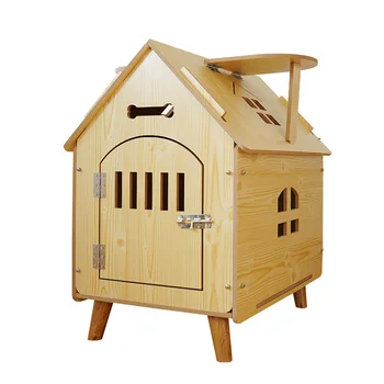 Крытый деревянный дом для щенков, питомник для собак малого и среднего размера, всесезонный универсальный деревянный дом для кошек, вилла для плюшевых собак, дом для домашних животных