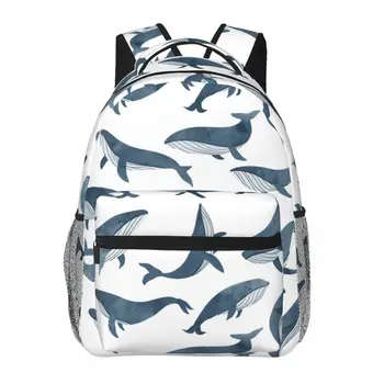 Набор школьных сумок с 3D принтом китов для девочек-подростков, детский рюкзак для начальной школы, сумки для книг, детская сумка-ранец