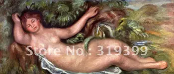 Репродукция картины маслом на льняном холсте, лежащая обнаженная 1902 года кисти Пьера Огюста Ренуара, Бесплатная доставка, 100% ручная работа, Музейное качество