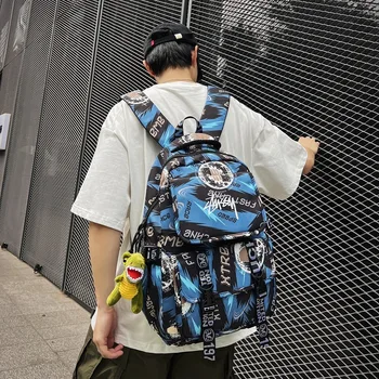 Школьная сумка для девочек, женский рюкзак с принтом граффити, мужской рюкзак, женская сумка для мальчиков-книжек, нейлоновый Женский Модный рюкзак для ноутбука, студенческий