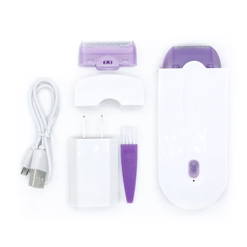 Электрический Эпилятор 2 В 1, Женский Безболезненный Эпилятор для удаления волос, Устройство для мгновенной световой бритвы USB, Устройство для Депиляции Бикини, лица, ног
