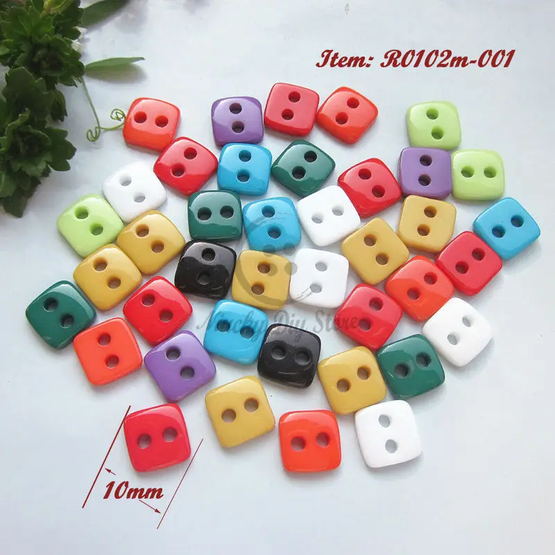 Мини-кнопки 144шт 10мм 16Л разноцветные маленькие квадратные пуговицы из смолы для скрапбукинга, рукоделия, шитья, декоративные аксессуары