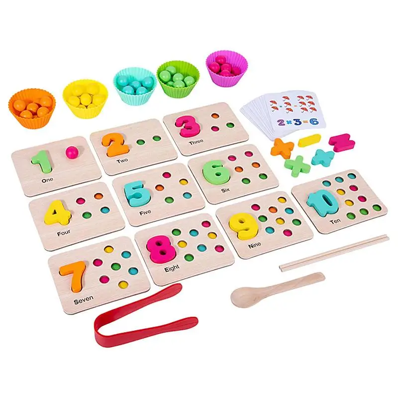 Деревянные игрушки Монтессори для детей, игра-головоломка с деревянными блоками, обучающие детские математические игрушки, игра-головоломка