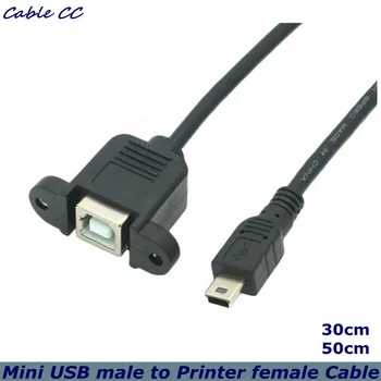 1-футовый разъем типа USB 2.0B для подключения к панели принтера Установите 5-контактный кабель USB-B к USB mini 3,5-дюймовый кабель для мобильного сканера жесткого диска