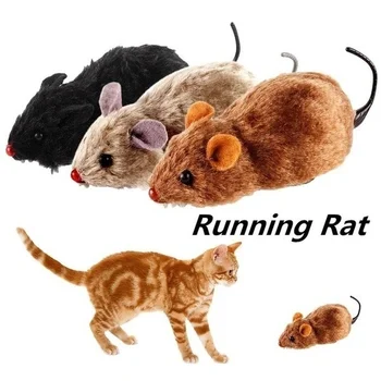 1 шт. Забавная реалистичная плюшевая мышь, бегущая Крыса, игрушка для кошек, собак, хвостатых мышей, домашних животных, детей, разные цвета