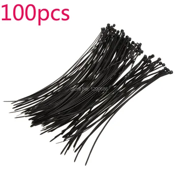 100шт 20 см Огнестойкие пластиковые нейлоновые кабельные стяжки, застежка-молния, проволочный ремешок, самоблокирующийся черный 1 лот