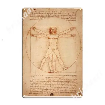 1492 Леонардо Да Винчи-Витрувианский человек, металлические знаки, настенная роспись, забавный настенный декор, жестяные плакаты с надписями
