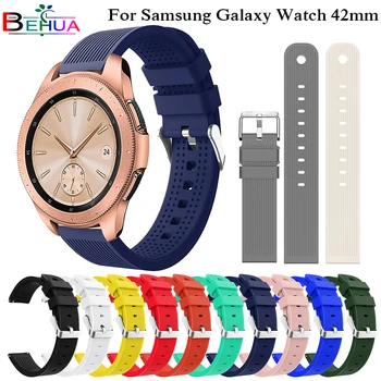 20 мм Мягкий силиконовый ремешок для часов samsung Gear Sport S4 S2, сменный смарт-браслет для Samsung Galaxy Watch, 42 мм ремешок