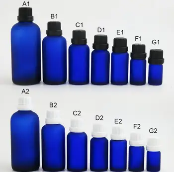 200шт Морозно-голубых дорожных пустых стеклянных бутылок для эфирного масла Контейнеры Флаконы с пластиковой крышкой Редуктор SN575