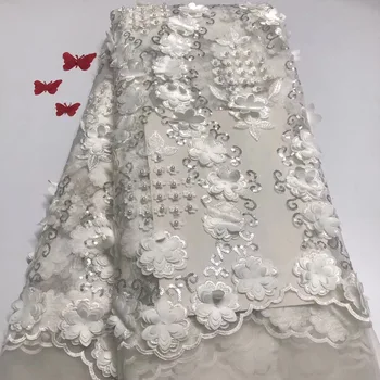 2021 Модная Французская Кружевная Ткань Высокого Качества Африканский Тюль С вышитым цветком прозрачная сетчатая Кружевная Ткань Для свадьбы RF28