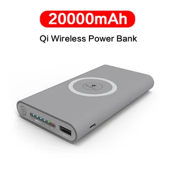 2023 Беспроводной Банк Питания Быстрая Зарядка 20000 мАч Портативный Светодиодный Дисплей Внешний Аккумулятор для iPhone/Xiaomi/Huawei PowerBank