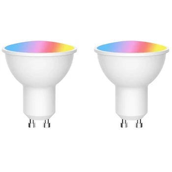 2X Gu10 прожектор Wifi Умная лампа для домашнего освещения 5 Вт RGB + CW (2700-6500 К) Волшебная светодиодная лампочка с изменяющимся цветом