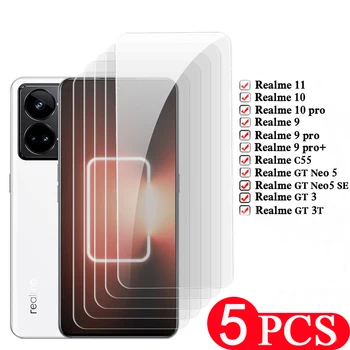 5 шт. Закаленное стекло для Realme 11 10 9 pro plus GT Neo 5 SE 3 3T C55 защитная пленка GT2 pro протектор экрана телефона на стекло