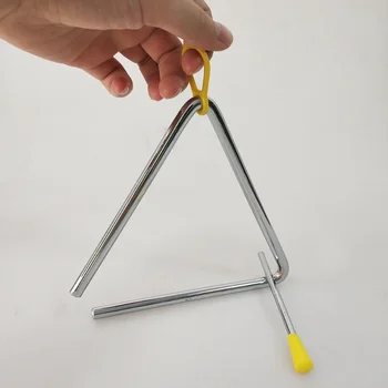 6-дюймовый музыкальный треугольник, железный дюйм, ударный инструмент, дошкольное образование, просвещение, сопровождение игрушек