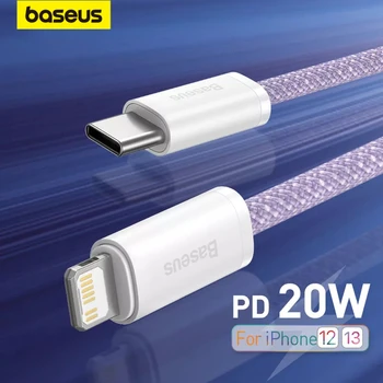 Baseus 20 Вт PD USB Type C Кабель для iPhone 13 12 Pro Xs Max Быстрая Зарядка Зарядное Устройство для MacBook iPad Pro Type-C USBC Кабель для передачи данных