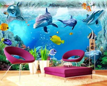 Beibehang Современная 3D гостиная, Спальня, ТВ-обои, 3D Подводный мир, Морское дно, Свежие 3D обои, обои для детской комнаты