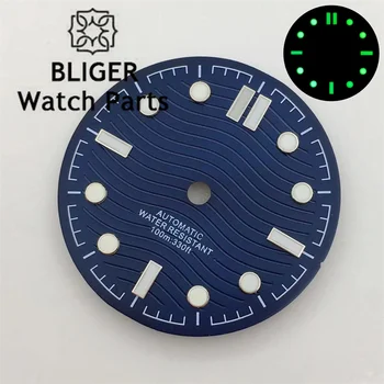 BLIGER 31 мм черный, серебристый, сине-зеленый циферблат часов со светящимся покрытием NH35 NH36 Miyota8215 821A DG2813 3804 PT5000 механизм