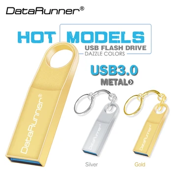 DataRunner 128 ГБ USB 3,0 Флэш-Накопитель Металлическая Ручка-Накопитель 8 ГБ 16 ГБ 32 ГБ 64 ГБ Флешка Брелок Memoria Stick 3,0 Flashdisk
