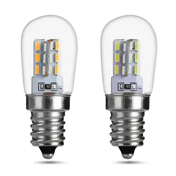 E12 LED, Высокая яркая светодиодная лампа, стеклянный абажур, Чистый Теплый Белый Светильник Для Швейной машины, холодильник AC220V 2W