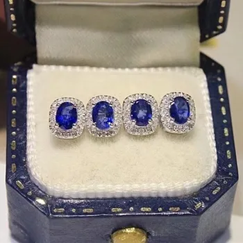 Huitan Нежные голубые серьги-гвоздики со сверкающим кубическим цирконием, пирсинг для ушей, Элегантные женские серьги, Свадебные трендовые женские украшения