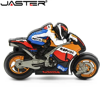 JASTER Крутая мотоциклетная флешка, флеш-накопитель 4 ГБ, 8 ГБ, 16 ГБ, 32 ГБ, 64 ГБ, креативный подарок, USB-флеш-накопитель, мотоциклетная карта памяти, мультфильм