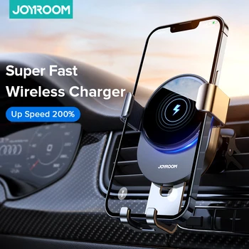 Joyroom Беспроводная Зарядка Автомобильный Держатель Телефона 15 Вт Быстрое Автомобильное Зарядное Устройство Qi Bule Light Автомобильный Держатель Телефона Для iPhone Huawei Xiaomi Samsung
