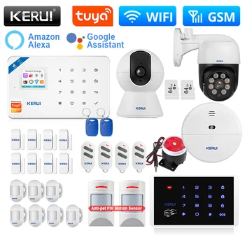 KERUI W181 Сигнализация Датчик Движения WIFI GSM Сигнализация Домашний Комплект Поддержка Alexa Tuya Smart/Приложение Smart Life Дверной Датчик Взломщик