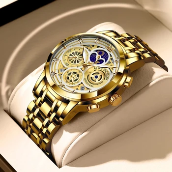 LIGE Лидирующий бренд, роскошные мужские часы, Модные деловые часы, мужские Повседневные спортивные Водонепроницаемые Кварцевые наручные часы с хронографом Для мужчин
