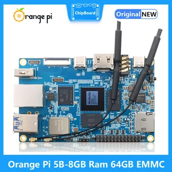 Orange Pi 5B 8 ГБ оперативной памяти RK3588S 64 ГБ EMMC Wifi-BT Плата Разработки Orange Pi 5 B Работает под управлением Одноплатного компьютера Debian Ubuntu Android