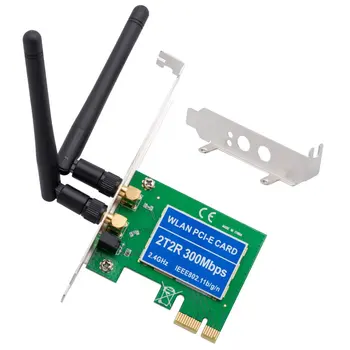 PCIe Беспроводная 300 Мбит/с Внутренняя PCIe WiFi карта PCI Express Сетевая карта Для Настольных ПК 2,4 ГГц Двойная Антенна 2T2R PCI-e WLAN Карта