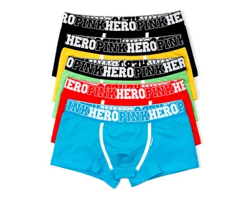 Pink Hero Известный бренд Хлопчатобумажных мужских трусов-боксеров Underpant Трусики Шорты Man Plus Size Оптом