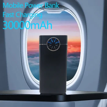 Power Bank 30000mAh Мини-наружный портативный внешний аккумулятор с двойным USB-портом для мобильного телефона, планшетного компьютера, мобильного зарядного устройства
