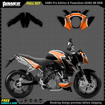 PowerZone для индивидуальной командной графики, фоны, наклейки, Комплект наклеек для мотоцикла KTM 05-16 DUKE 990 07-13 990R 006
