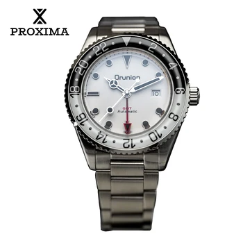 Proxima PX1702 39 мм GMT 6460 Роскошные Стильные Мужские Автоматические Механические Часы Со Светящимся Двунаправленным Безелем Сапфировые Часы 20Bar