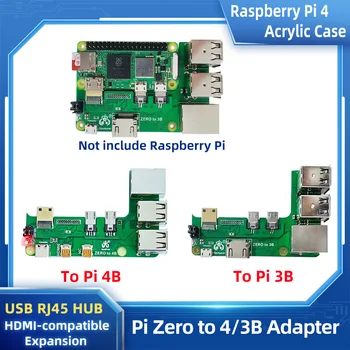 Адаптер Raspberry Pi Zero для Raspberry Pi 4B 3B + 3B с интерфейсом USB, совместимым с HDMI, Плата расширения для Pi Zero 2 W USB RJ45 HAT