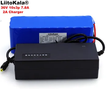 Аккумуляторная батарея LiitoKala 36V 7.8Ah 10S3P 18650, модифицированные Велосипеды, электромобиль 36V с защитой печатной платы + зарядное устройство 2A