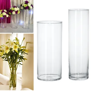 Акриловая Цилиндрическая ваза, Прозрачная Круглая Пластиковая Подставка для цветов на свадебном столе, Дорожный повод, центральное украшение для мероприятия и вечеринки