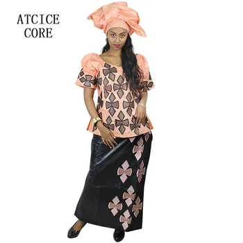 африканские платья для женщин, новый модный дизайн 2018, традиционные дашики из 100% хлопка, африканская одежда с вышивкой bazin riche DP913