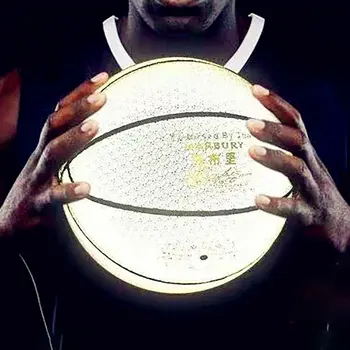 Баскетбольный мяч с голографическим эффектом из Искусственной кожи, Светящийся, Отражающий Баскетбол, Размер 7 для ночной игры, Отличный подарок, Светящиеся мячи