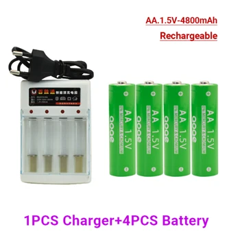 батарейка типа аа 1,5 В aa аккумуляторная батарея подходит для электронных игр, фонариков и т.д. pilhas recarregaveis com carregador